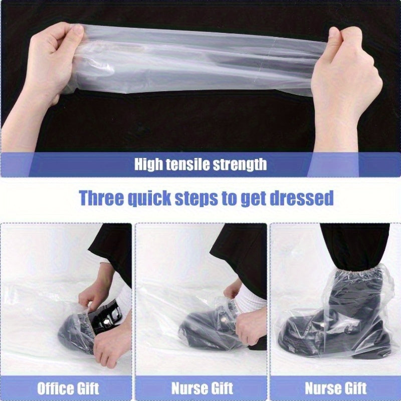 10 Pairs Shoe Covers Boot Covers Plastic Disposable Waterproof Shoe Covers Shoes Cover for Rain Rain Boot Shoe Covers Plastic Boot and Shoe Covers NonSlip Outdoor Waterproof Shoe Protectors