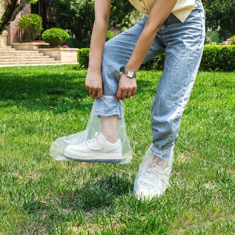 10 Pairs Shoe Covers Boot Covers Plastic Disposable Waterproof Shoe Covers Shoes Cover for Rain Rain Boot Shoe Covers Plastic Boot and Shoe Covers NonSlip Outdoor Waterproof Shoe Protectors