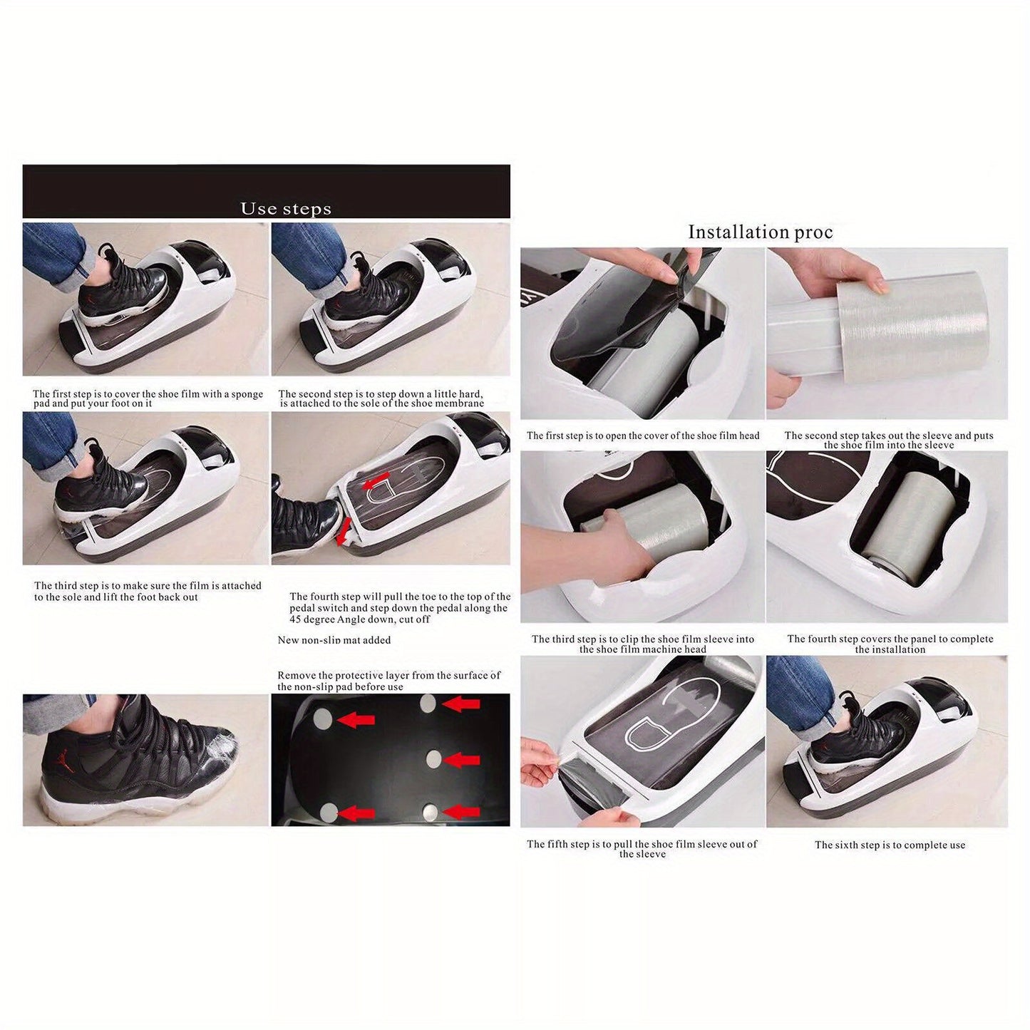 Durable Disposable Shoe Cover Dispenser: Ideal for Homes, Hotels, and Offices, Automatic Shoe Cover Machine with 3 Rolls