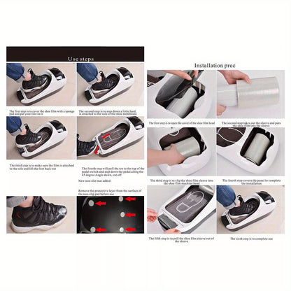 Durable Disposable Shoe Cover Dispenser: Ideal for Homes, Hotels, and Offices, Automatic Shoe Cover Machine with 3 Rolls
