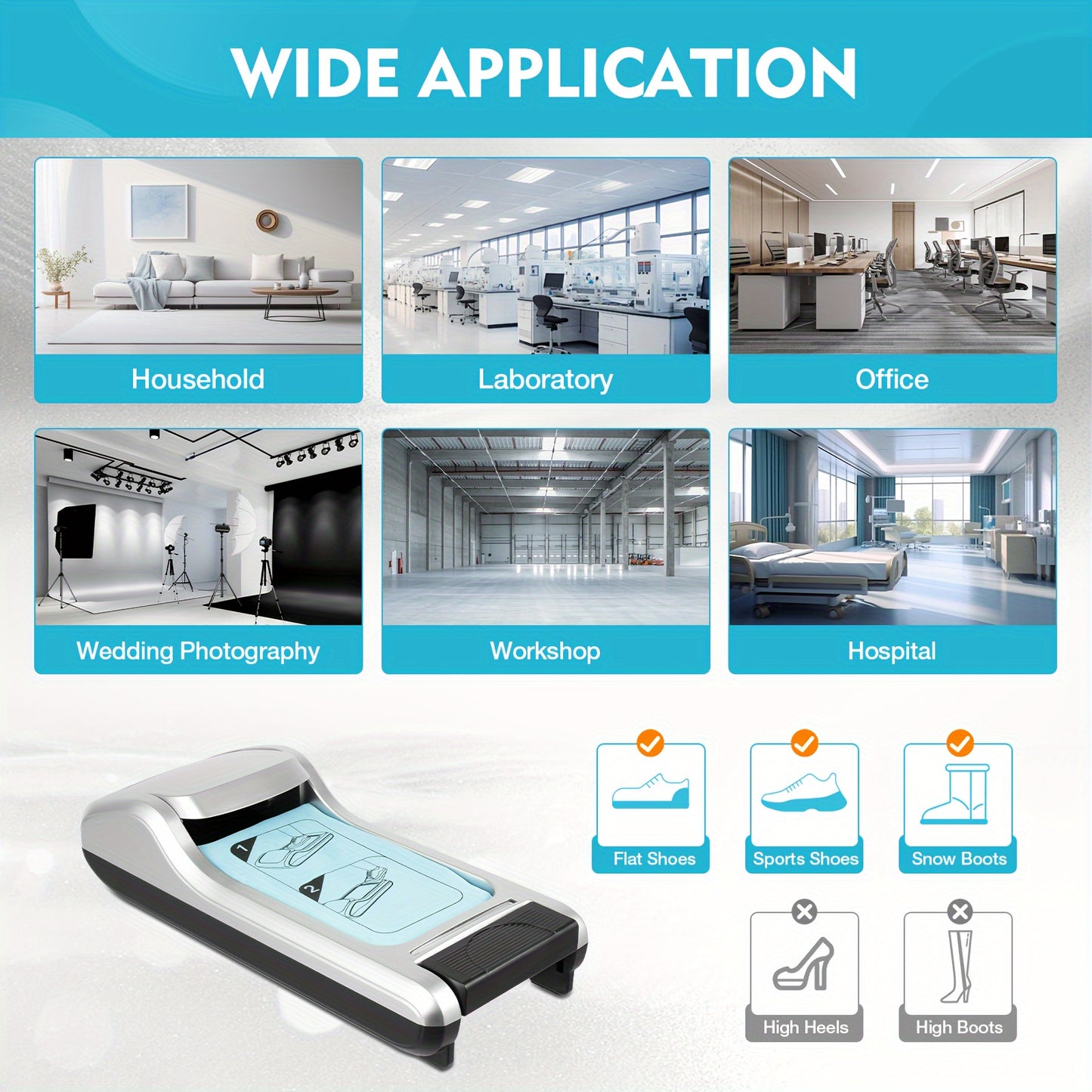 Automatic Shoe Cover Dispenser Overshoe Machine Disposable Anti-skid + Shoe Film