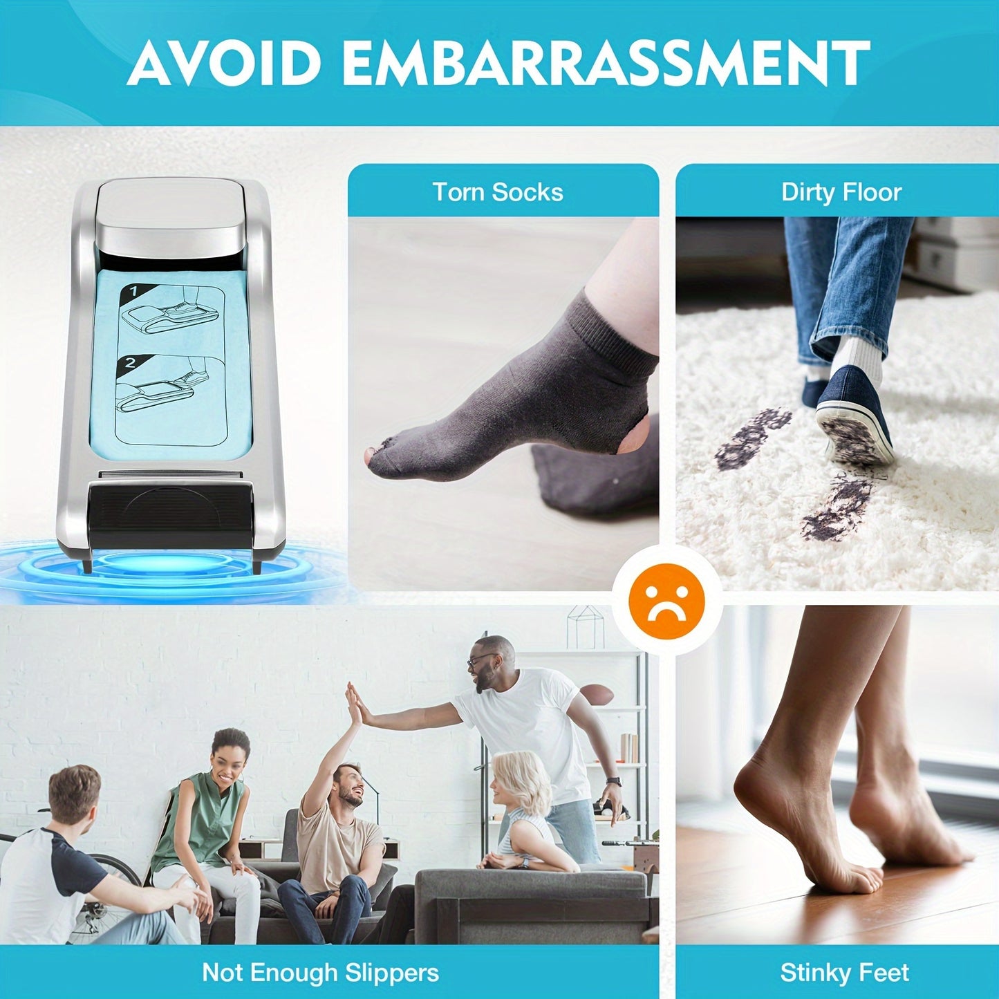 Automatic Shoe Cover Dispenser Overshoe Machine Disposable Anti-skid + Shoe Film