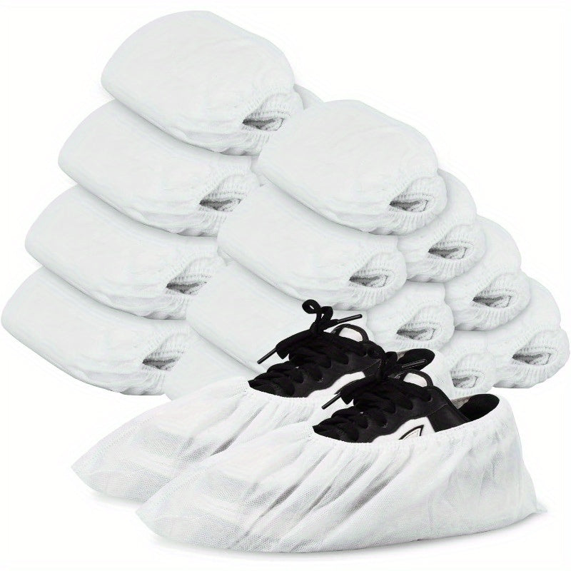 Shoe Covers Disposable 200Pack 100Pairs Thicker White Shoe Booties Cover Non Slip for Home Floors Carpet Indoorfits up to US Women 14.5 and Men 13.5