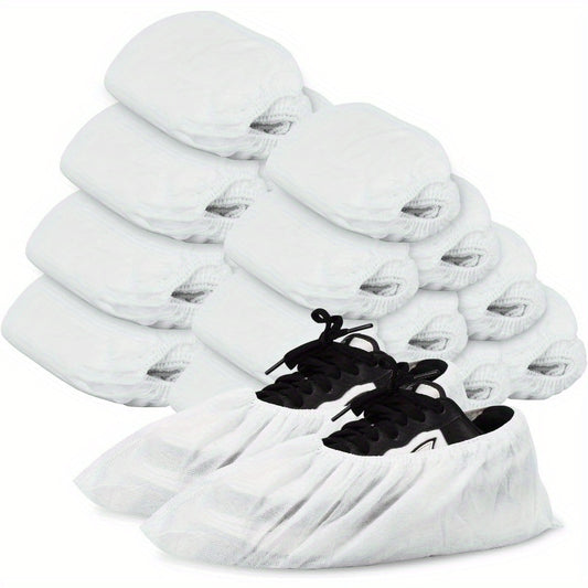 Shoe Covers Disposable 200Pack 100Pairs Thicker White Shoe Booties Cover Non Slip for Home Floors Carpet Indoorfits up to US Women 14.5 and Men 13.5