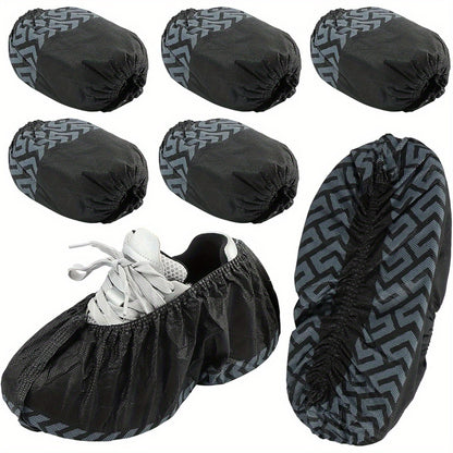 Disposable Shoe Covers, 100 Pack, Non- Woven Fabric, Fits Men' s Size 8. 5 and Women' s 10, Double- Elastic Band